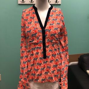 Orange long sleeve blouse